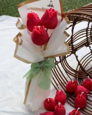 bougies tulipes roses